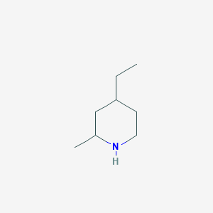 molecular formula C8H17N B13293087 4-Ethyl-2-methylpiperidine 