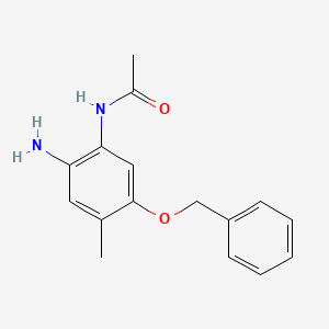 molecular formula C16H18N2O2 B13293117 N-[2-Amino-5-(benzyloxy)-4-methylphenyl]acetamide 