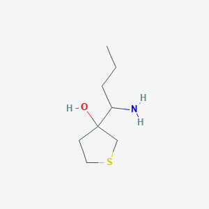 molecular formula C8H17NOS B13293124 3-(1-Aminobutyl)thiolan-3-ol 