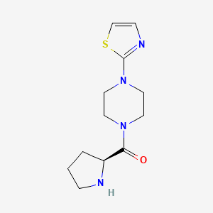 molecular formula C12H18N4OS B13293133 1-[(2S)-Pyrrolidine-2-carbonyl]-4-(1,3-thiazol-2-YL)piperazine 