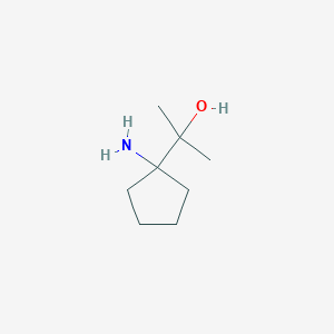 molecular formula C8H17NO B13293137 2-(1-Aminocyclopentyl)propan-2-ol 