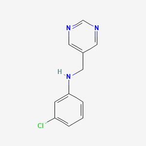 molecular formula C11H10ClN3 B13293145 3-chloro-N-(pyrimidin-5-ylmethyl)aniline 