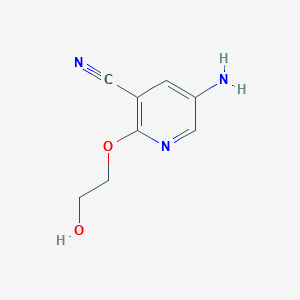 molecular formula C8H9N3O2 B13293159 5-Amino-2-(2-hydroxyethoxy)pyridine-3-carbonitrile 
