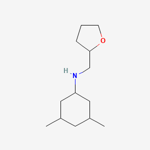 molecular formula C13H25NO B13293160 3,5-dimethyl-N-(oxolan-2-ylmethyl)cyclohexan-1-amine 