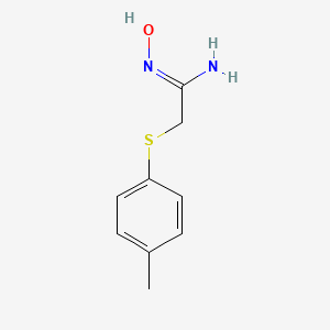 molecular formula C9H12N2OS B13293180 N'-hydroxy-2-[(4-methylphenyl)sulfanyl]ethanimidamide 