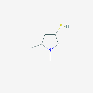 molecular formula C6H13NS B13293184 1,5-Dimethylpyrrolidine-3-thiol 