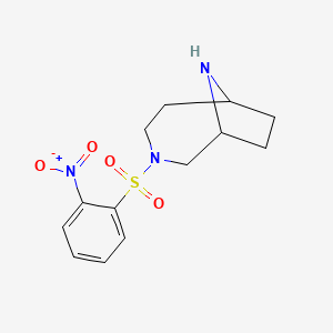 molecular formula C13H17N3O4S B13293195 3-(2-Nitrobenzenesulfonyl)-3,9-diazabicyclo[4.2.1]nonane 