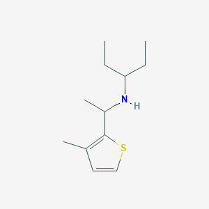 molecular formula C12H21NS B13293203 [1-(3-Methylthiophen-2-yl)ethyl](pentan-3-yl)amine 