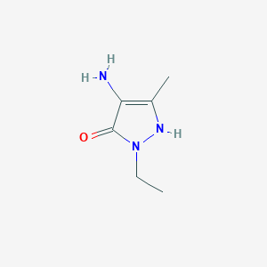 molecular formula C6H11N3O B13293225 4-amino-1-ethyl-3-methyl-1H-pyrazol-5-ol 