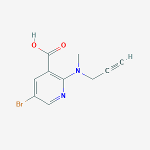 molecular formula C10H9BrN2O2 B13293236 5-Bromo-2-[methyl(prop-2-yn-1-yl)amino]pyridine-3-carboxylic acid 