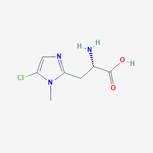 molecular formula C7H10ClN3O2 B13293237 (2S)-2-amino-3-(5-chloro-1-methyl-1H-imidazol-2-yl)propanoic acid 