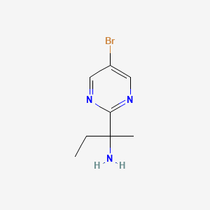 molecular formula C8H12BrN3 B13293261 2-(5-Bromopyrimidin-2-yl)butan-2-amine 