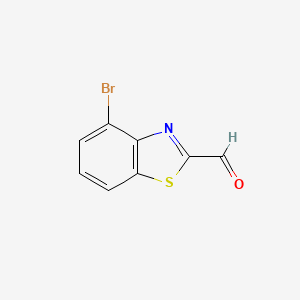 molecular formula C8H4BrNOS B13293309 4-Bromo-1,3-benzothiazole-2-carbaldehyde 