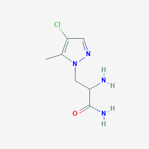 molecular formula C7H11ClN4O B13293318 2-Amino-3-(4-chloro-5-methyl-1H-pyrazol-1-YL)propanamide 