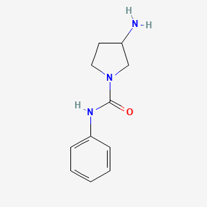 molecular formula C11H15N3O B13293351 3-Amino-N-phenylpyrrolidine-1-carboxamide 