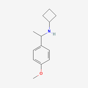 molecular formula C13H19NO B13293360 N-[1-(4-methoxyphenyl)ethyl]cyclobutanamine 