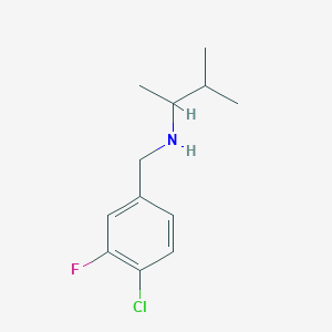 molecular formula C12H17ClFN B13293368 [(4-Chloro-3-fluorophenyl)methyl](3-methylbutan-2-yl)amine 