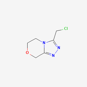 molecular formula C6H8ClN3O B13293403 3-(chloromethyl)-5H,6H,8H-[1,2,4]triazolo[3,4-c][1,4]oxazine 