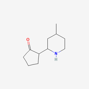 molecular formula C11H19NO B13293421 2-(4-Methylpiperidin-2-yl)cyclopentan-1-one 