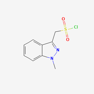 molecular formula C9H9ClN2O2S B13293423 (1-Methyl-1H-indazol-3-YL)methanesulfonyl chloride 