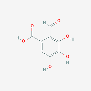 molecular formula C8H6O6 B13293436 2-Formyl-3,4,5-trihydroxybenzoic acid 