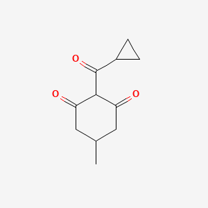 molecular formula C11H14O3 B13293485 2-Cyclopropanecarbonyl-5-methylcyclohexane-1,3-dione 