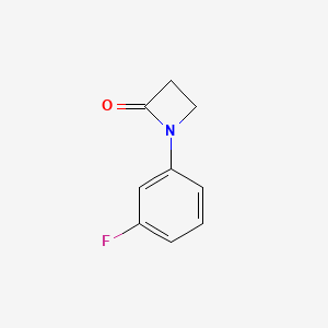 molecular formula C9H8FNO B13293535 1-(3-Fluorophenyl)azetidin-2-one CAS No. 1281991-43-2