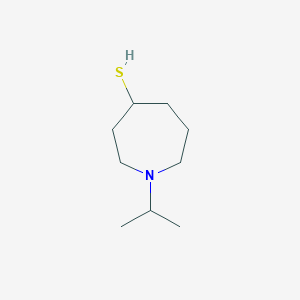 molecular formula C9H19NS B13293536 1-(Propan-2-yl)azepane-4-thiol 