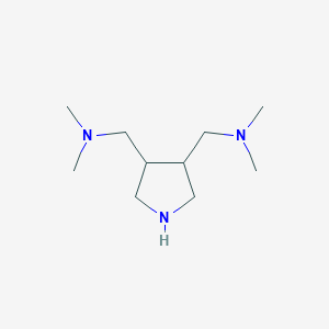 molecular formula C10H23N3 B13293546 ({4-[(Dimethylamino)methyl]pyrrolidin-3-yl}methyl)dimethylamine 