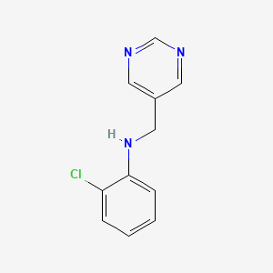 molecular formula C11H10ClN3 B13293549 2-chloro-N-(pyrimidin-5-ylmethyl)aniline 