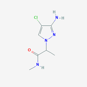 molecular formula C7H11ClN4O B13293554 2-(3-Amino-4-chloro-1H-pyrazol-1-YL)-N-methylpropanamide 