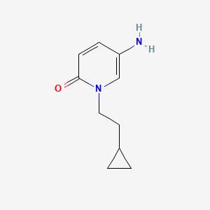 molecular formula C10H14N2O B13293565 5-Amino-1-(2-cyclopropylethyl)-1,2-dihydropyridin-2-one 