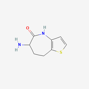 molecular formula C8H10N2OS B13293588 6-amino-4H,5H,6H,7H,8H-thieno[3,2-b]azepin-5-one 