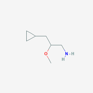 molecular formula C7H15NO B13293595 3-Cyclopropyl-2-methoxypropan-1-amine 