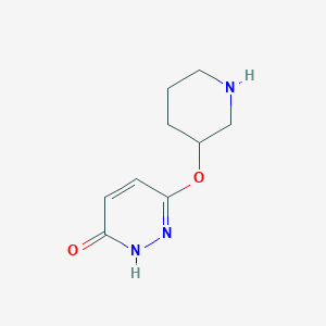 molecular formula C9H13N3O2 B13293601 6-(Piperidin-3-yloxy)-2,3-dihydropyridazin-3-one 