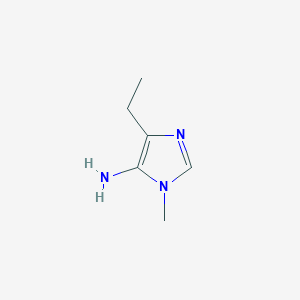 molecular formula C6H11N3 B13293607 4-ethyl-1-methyl-1H-imidazol-5-amine 