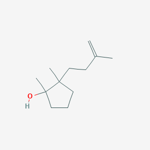 molecular formula C12H22O B13293618 1,2-Dimethyl-2-(3-methylbut-3-en-1-yl)cyclopentan-1-ol 