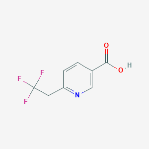 molecular formula C8H6F3NO2 B13293619 6-(2,2,2-Trifluoroethyl)nicotinic acid 