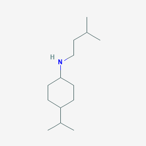 molecular formula C14H29N B13293638 N-(3-Methylbutyl)-4-(propan-2-yl)cyclohexan-1-amine 
