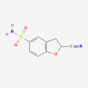 molecular formula C9H8N2O3S B13293668 2-Cyano-2,3-dihydro-1-benzofuran-5-sulfonamide CAS No. 1443980-08-2