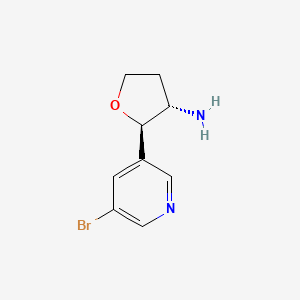 molecular formula C9H11BrN2O B13293707 (2R,3S)-2-(5-Bromopyridin-3-yl)oxolan-3-amine 