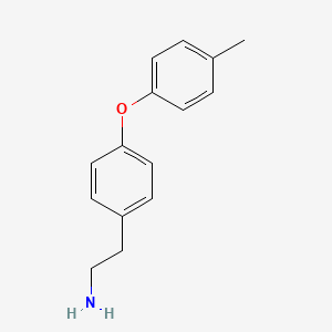 molecular formula C15H17NO B13293716 2-[4-(4-Methylphenoxy)phenyl]ethan-1-amine 