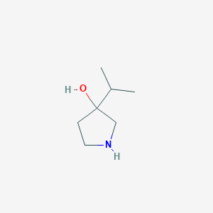 molecular formula C7H15NO B13293747 3-(Propan-2-yl)pyrrolidin-3-ol 