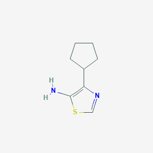 molecular formula C8H12N2S B13293770 4-Cyclopentyl-1,3-thiazol-5-amine 