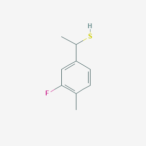 molecular formula C9H11FS B13293777 1-(3-Fluoro-4-methylphenyl)ethane-1-thiol 
