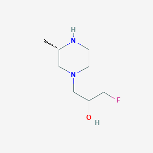 molecular formula C8H17FN2O B13293779 1-Fluoro-3-[(3S)-3-methylpiperazin-1-yl]propan-2-ol 