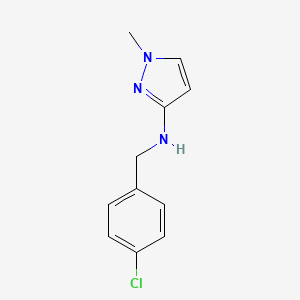 molecular formula C11H12ClN3 B13293800 N-[(4-Chlorophenyl)methyl]-1-methyl-1H-pyrazol-3-amine 
