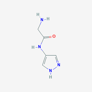 molecular formula C5H8N4O B13293817 2-amino-N-(1H-pyrazol-4-yl)acetamide 