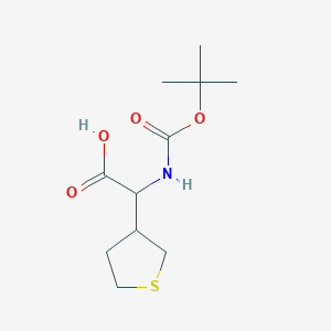 molecular formula C11H19NO4S B13293838 2-{[(Tert-butoxy)carbonyl]amino}-2-(thiolan-3-yl)acetic acid 