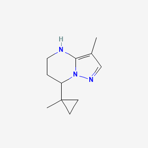 molecular formula C11H17N3 B13293847 3-Methyl-7-(1-methylcyclopropyl)-4H,5H,6H,7H-pyrazolo[1,5-a]pyrimidine 